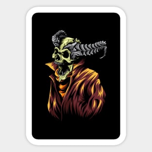 angry-horned-skull-vector-illustration Sticker